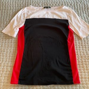 Vintage Ralph Lauren Color Block 3/4 sleeve shirt size Large green label.